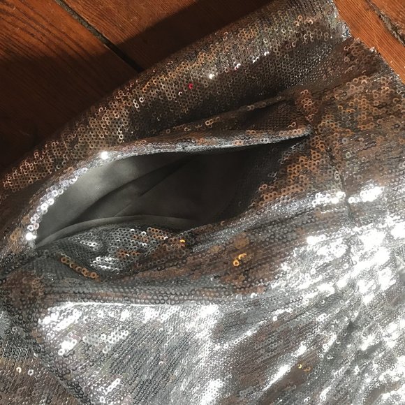 Anthropologie Porridge Silver Sequined Wide Leg Pants small NWT - Picture 6 of 8